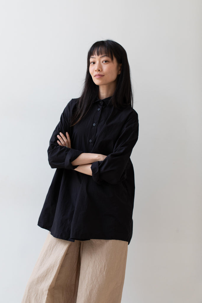 Bergfabel | Long Overshirt in Black