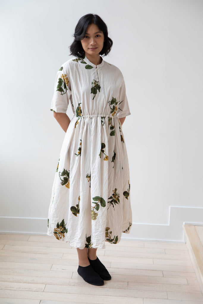 Pas de Calais | Summer Botanical Print Dress Ivory