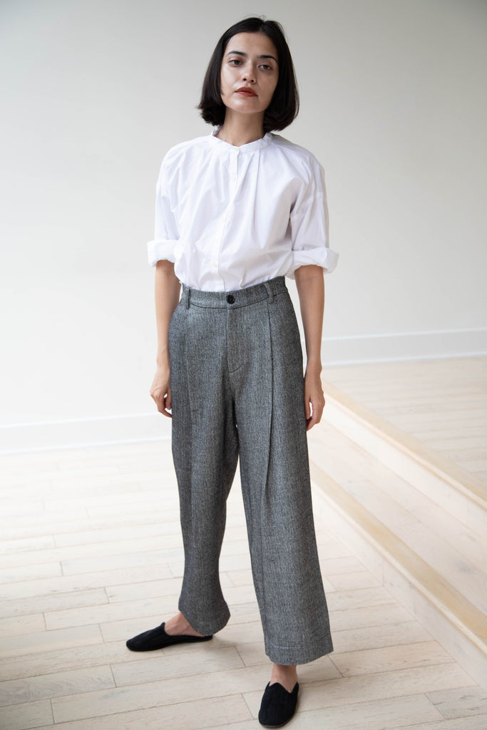 Asciari | Seline Trousers in Wool Silk Herringbone