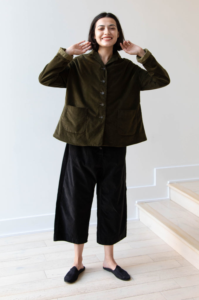 Album di Famiglia | Velvet Loose Blazer in Olive