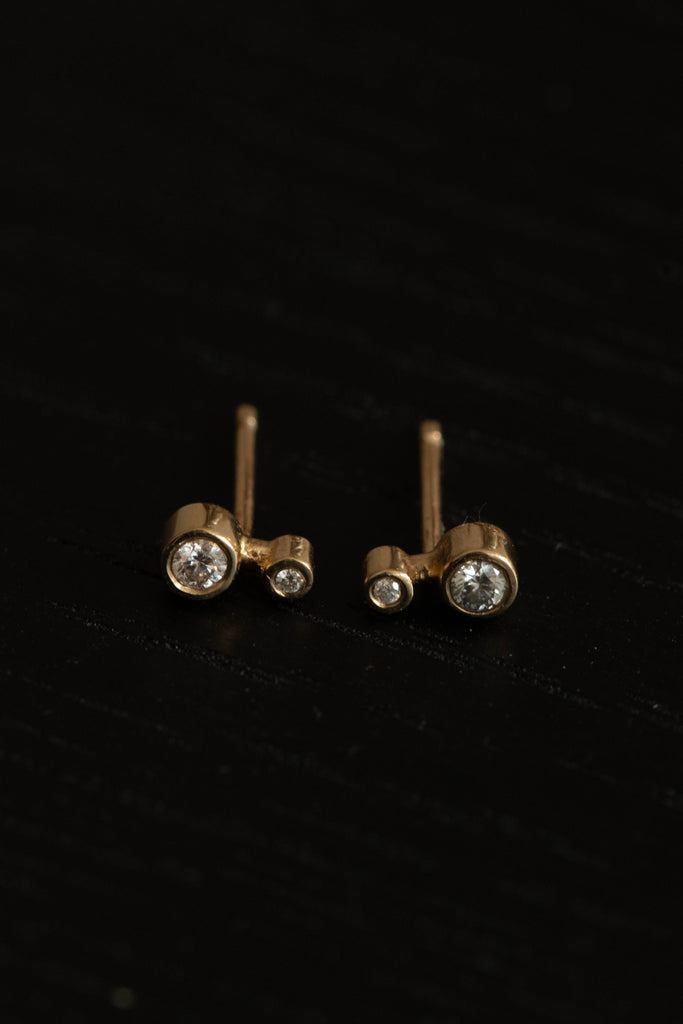 Quarry | Small Reyle Earrings in Gold & Diamonds