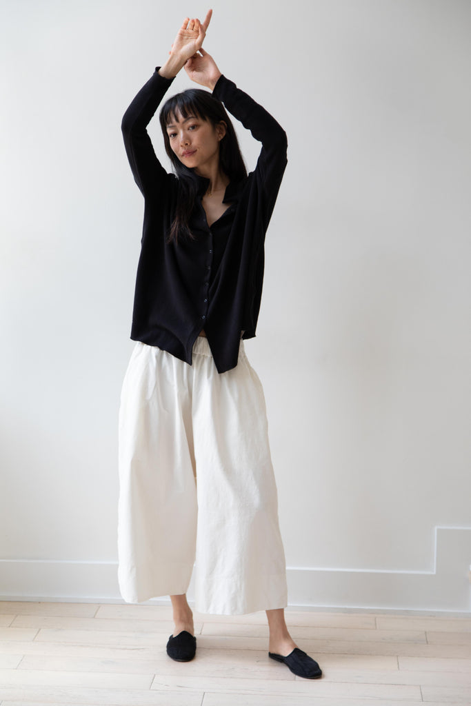 Album di Famiglia | Velvet Wide Trousers in Milk