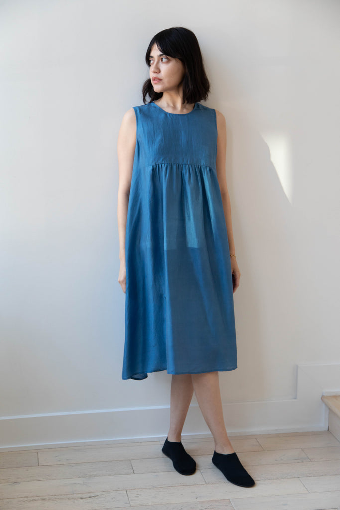 Rubia & Neel | Audrey Long Dress in Indigo Silk