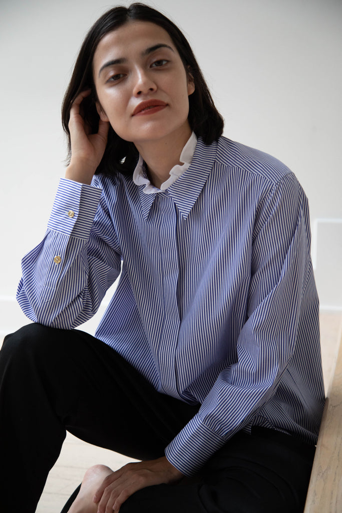 Atlantique Ascoli | Untitled 1 Blouse in Navy Stripe