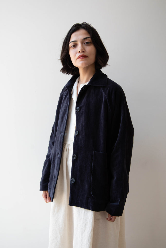 Casey Casey | Short Rotty Jacket in Navy Linvel