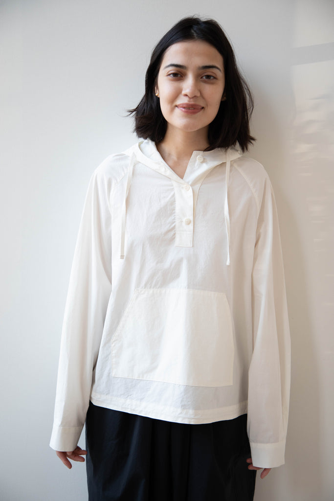 Nothing Written | Castle Hoodie in White Cotton