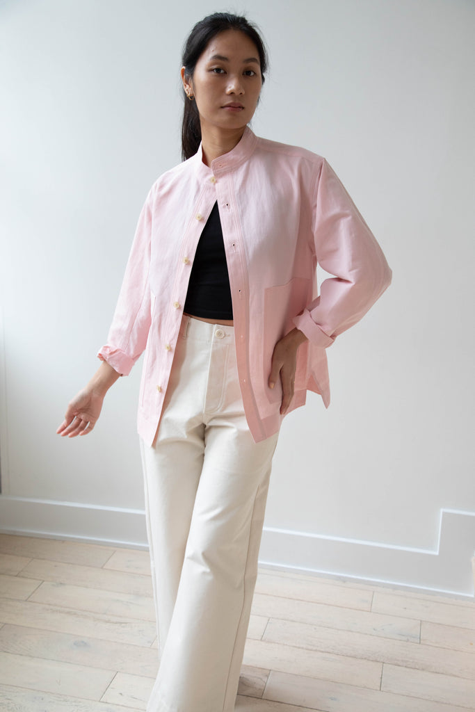 Auralee | Finx Linen Weather Shirt in Pink