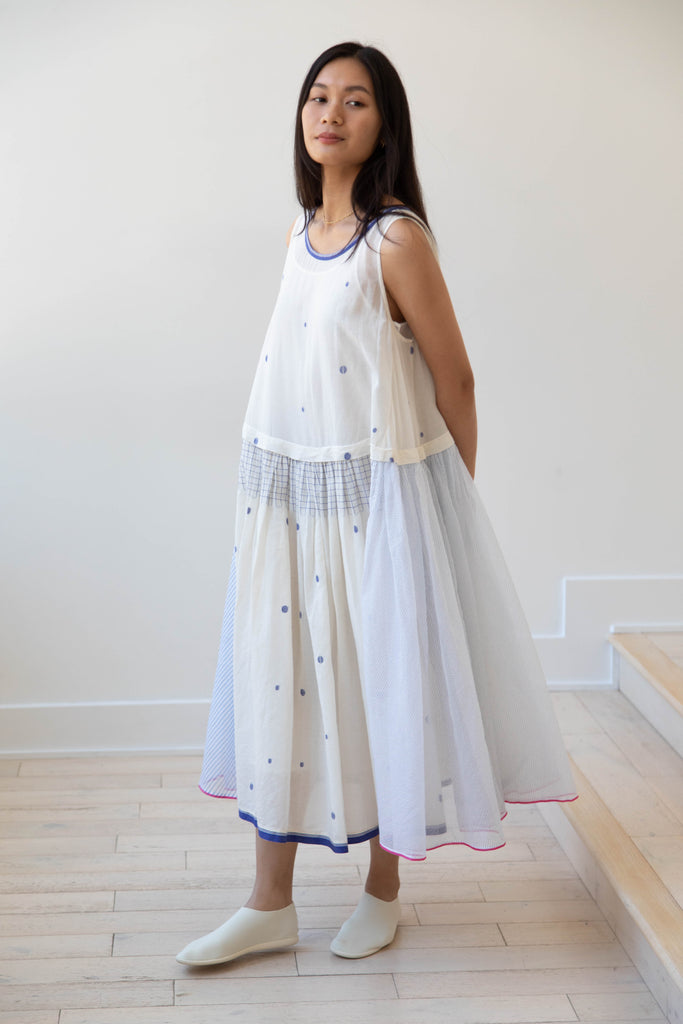 Eka | Kafka Dress in Ecru Jamdani Cotton