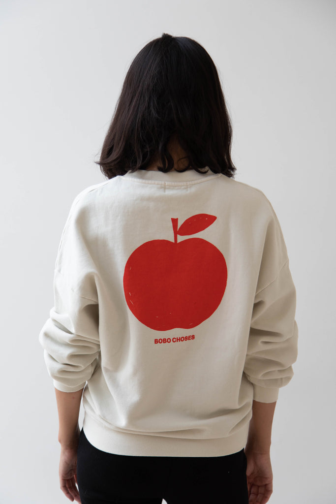 Bobo Choses | Relaxed Fit Apple Sweatshirt in Off White