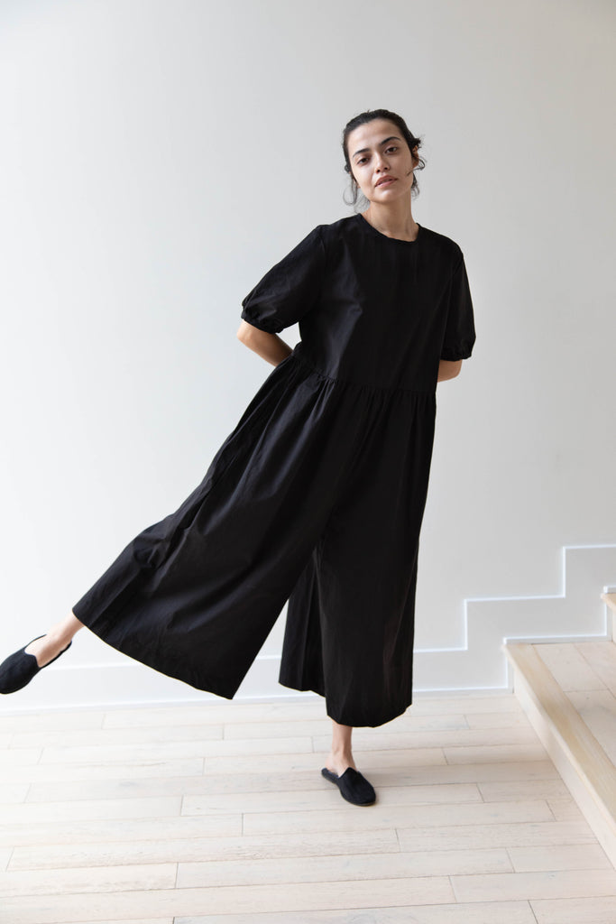 Robe de Peau | Puff Sleeve Jumpsuit in Black