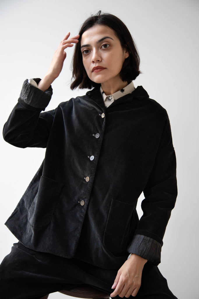 Album di Famiglia | Velvet Loose Blazer in Slate
