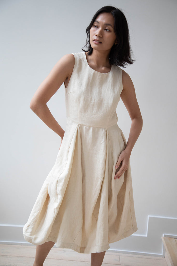 Renli Su | Hemp Dress in Beige