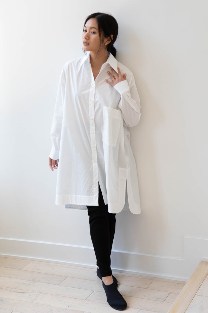 Cawley | Big Shirt Mini Dress in White