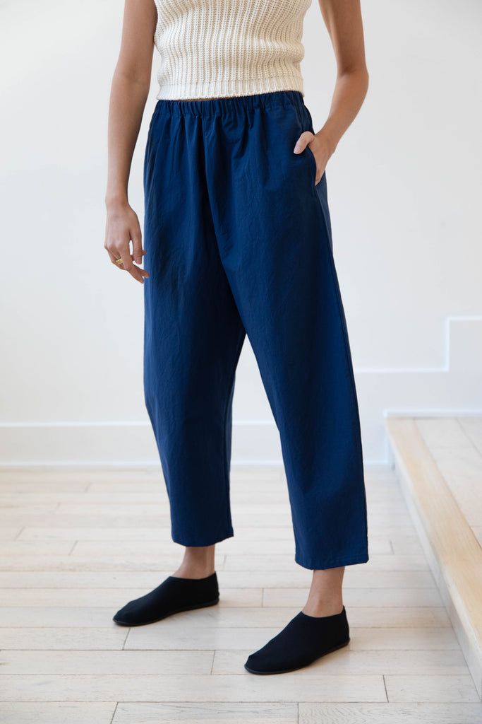 Apuntob | Trousers in Marine Blue Cotton