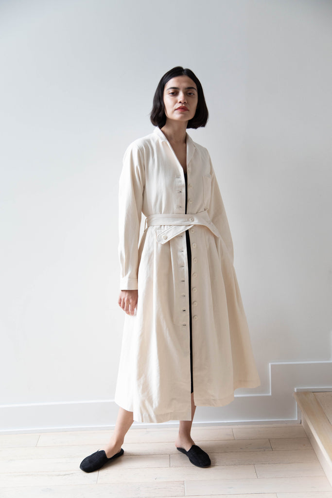 École De Curiosités | Dina Coat Dress in Ivory