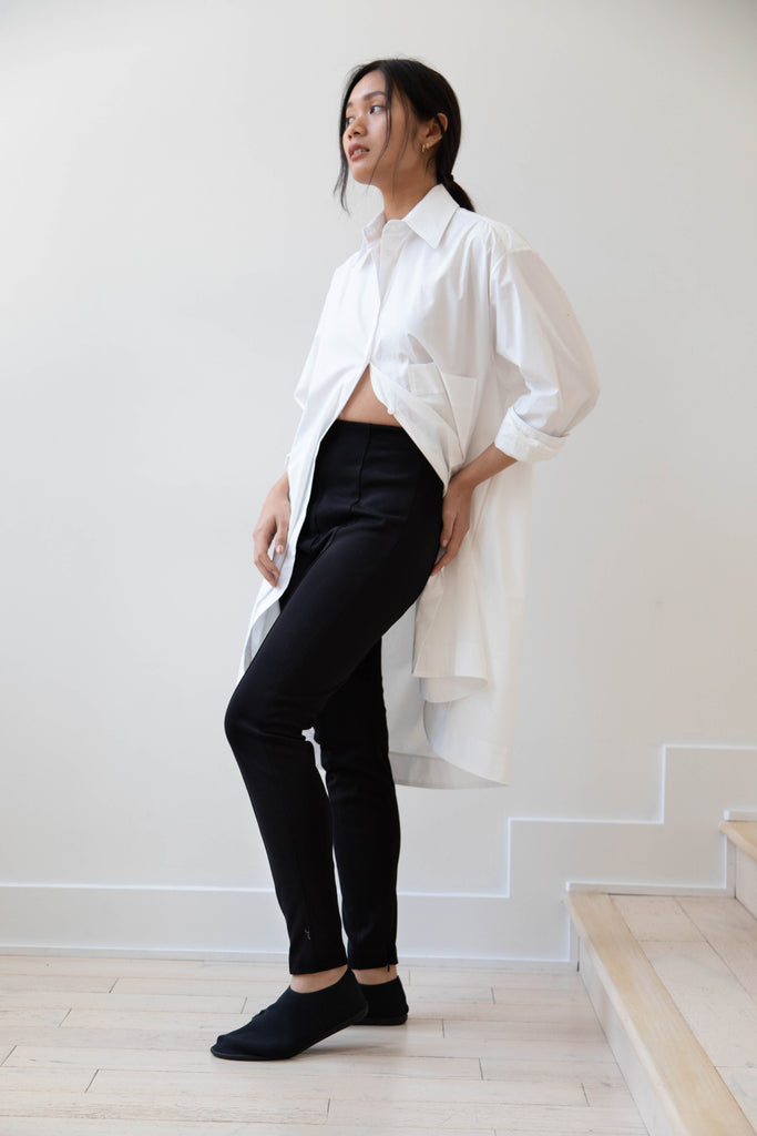 Auralee | Twist Smooth Skinny Pants in Black