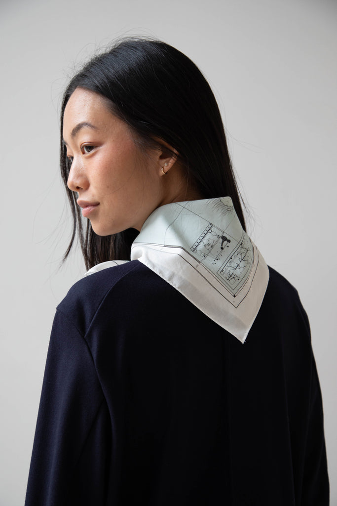 Aseedonclöud Map Scarf in Cotton Silk