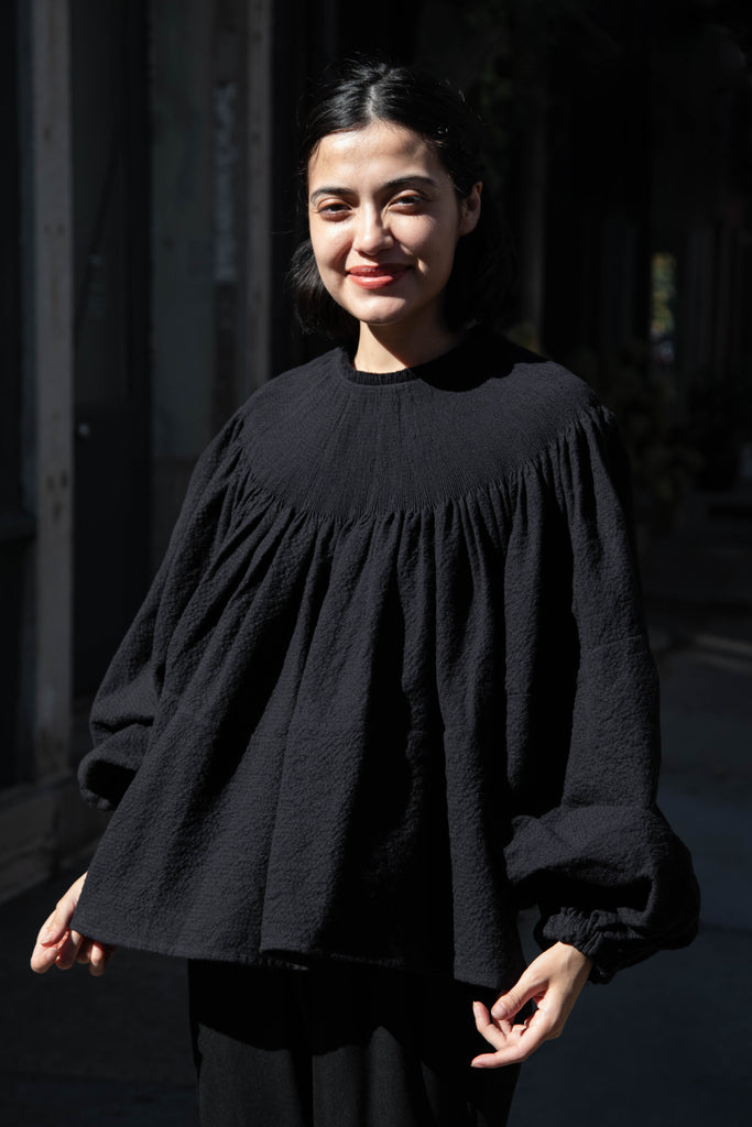 Renata Brenha | Fran Blouse in Black Cotton Wool