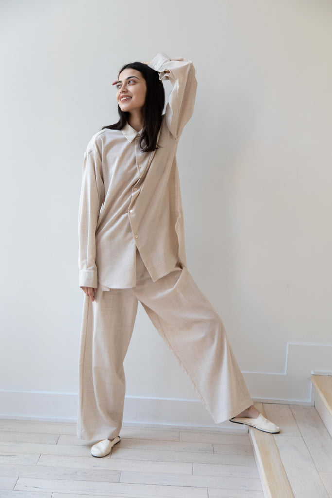 Wright & Doyle | Single Pleat Trousers in Hay