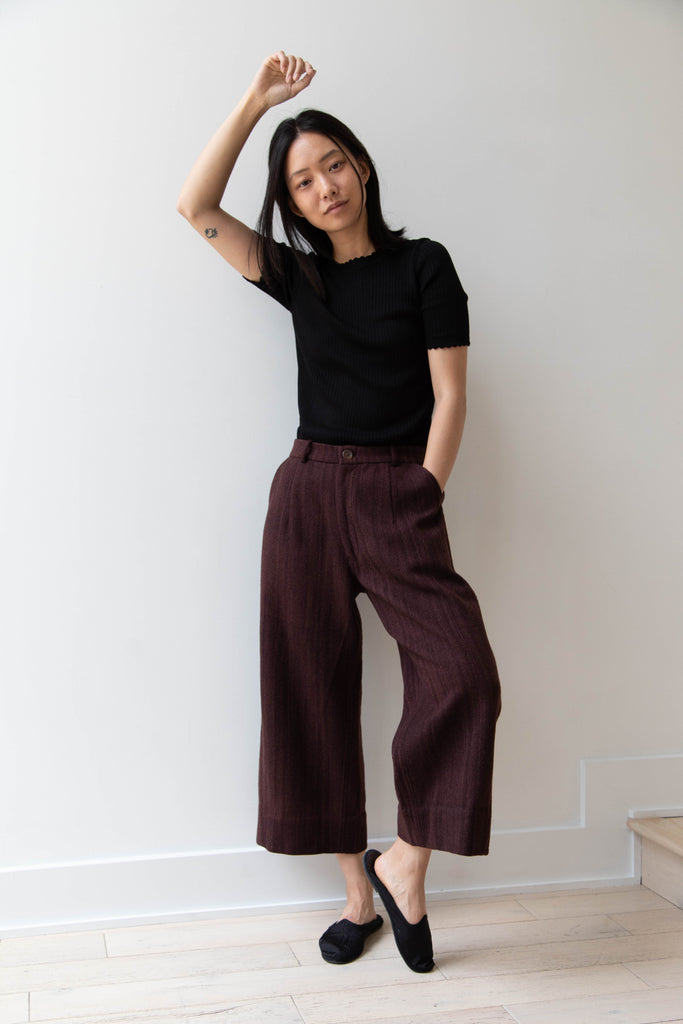 Maku | Mohe Trouser in Brown Burgundy Wool