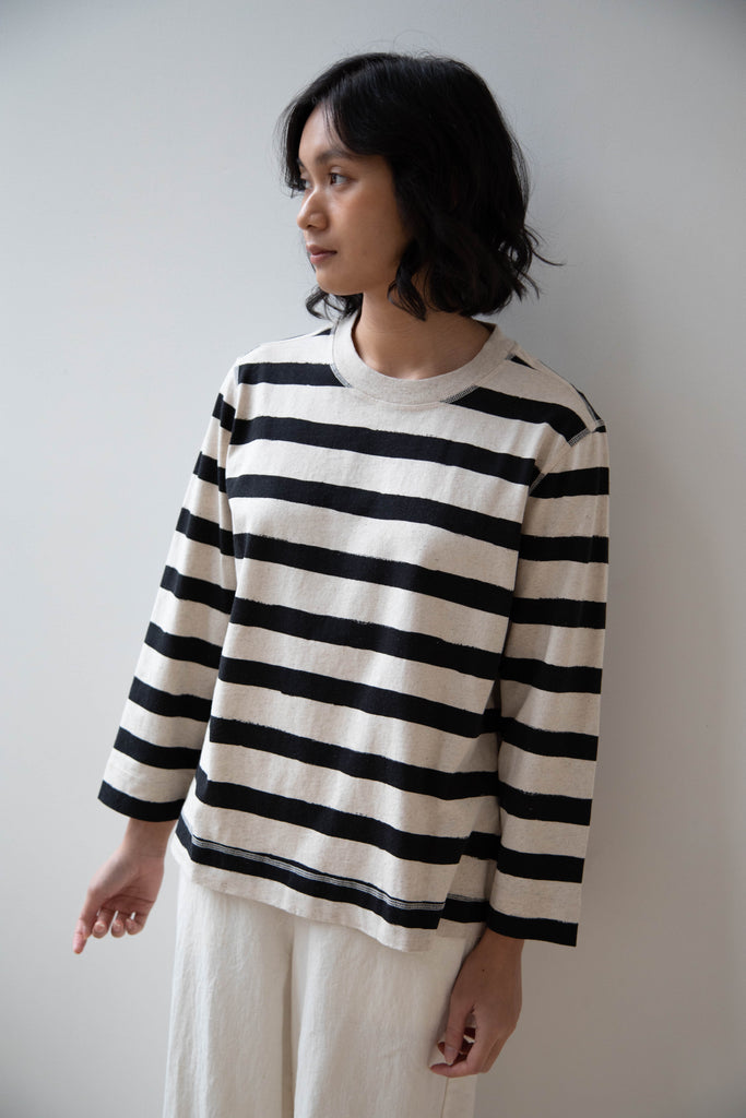 MHL | Striped Crew Neck Matelot in Natural & Black