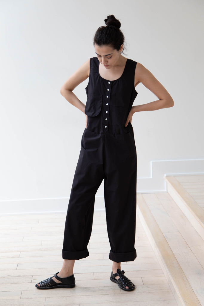 Caron Callahan | Adele Jumpsuit in Black Poplin