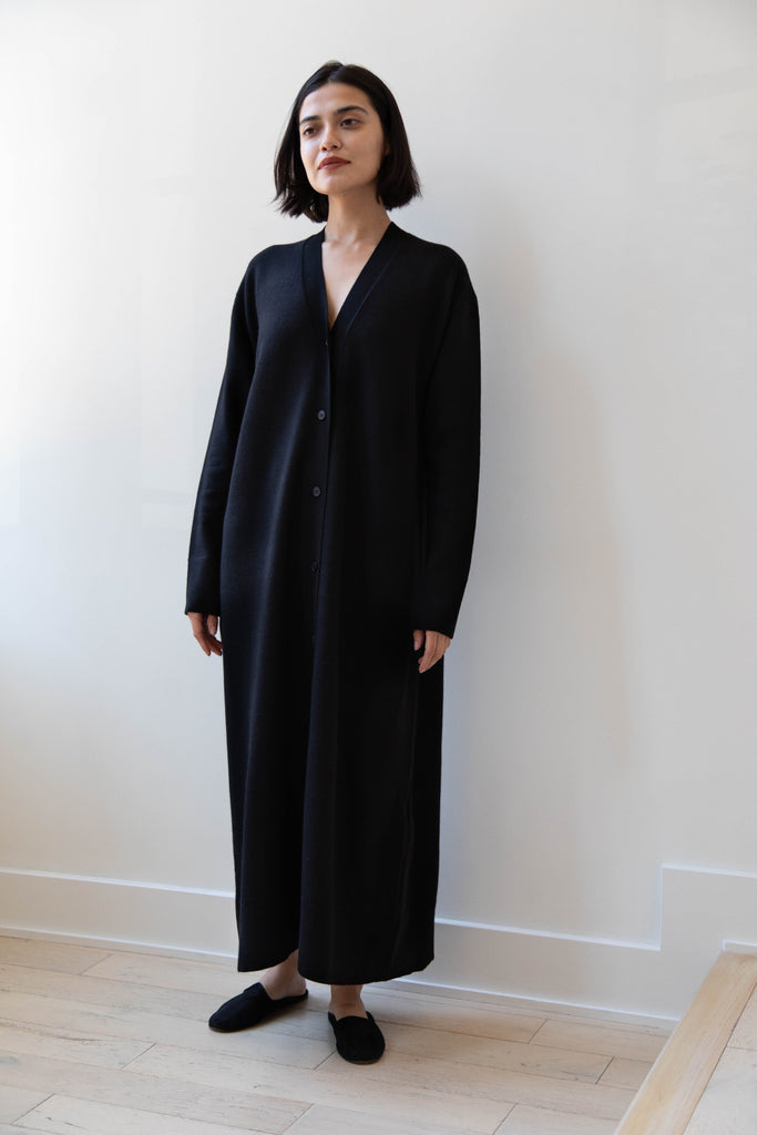 Aton | Cardigan Dress in Black