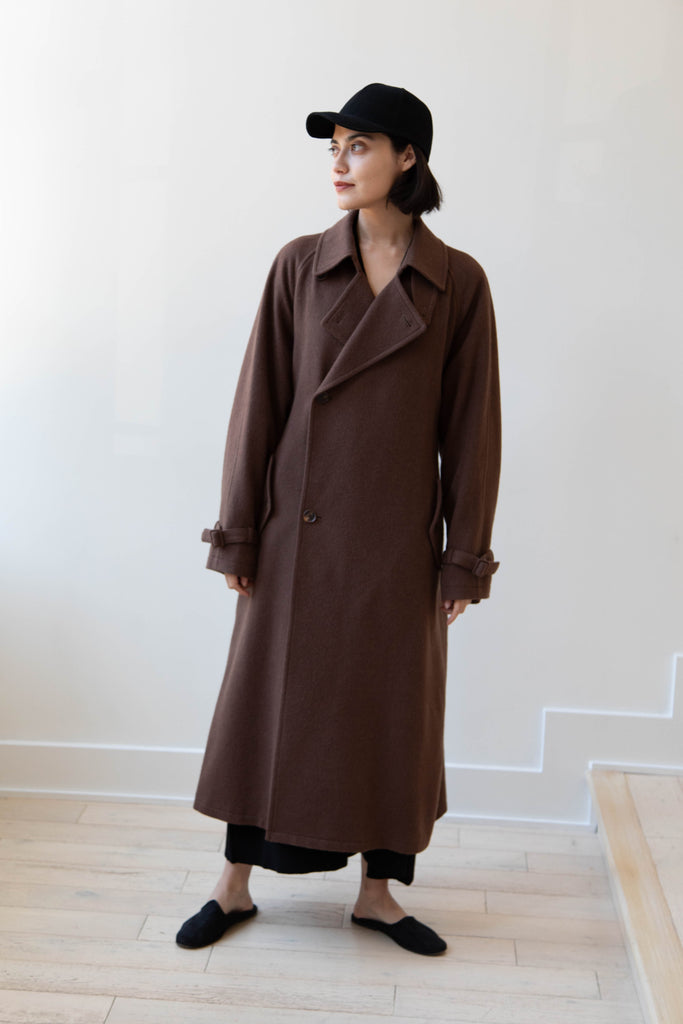 Auralee | Trench Coat in Dark Brown Camel