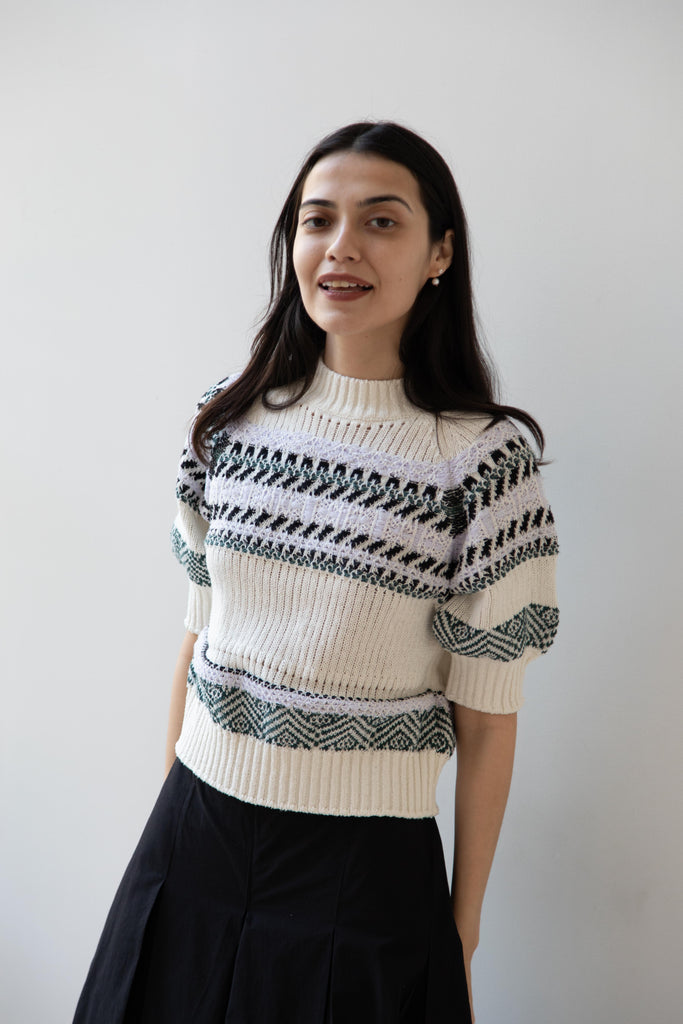 Aseedonclöud | Family Traditions Knit Top in Off White