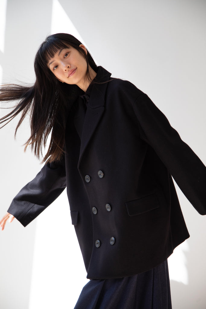 École De Curiosités | Claus Coat in Black Loden Wool