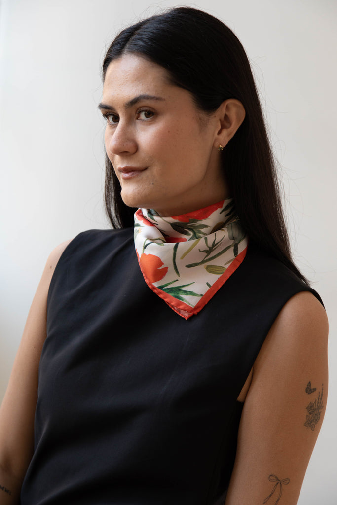 Lettie Briggs | Silk Bandana in Poppy