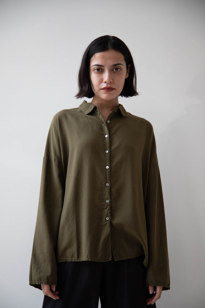 Album di Famiglia | Short Collar Shirt in TVC Olive