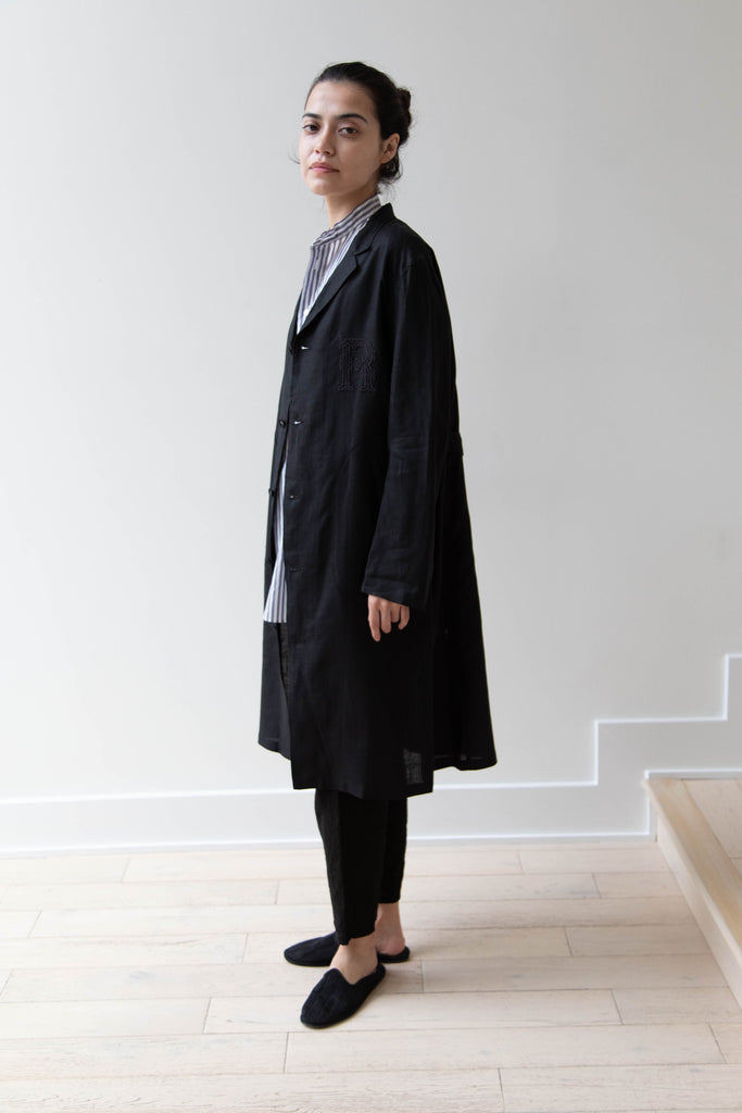 Old Man's Tailor | Embroidered Work Coat Black