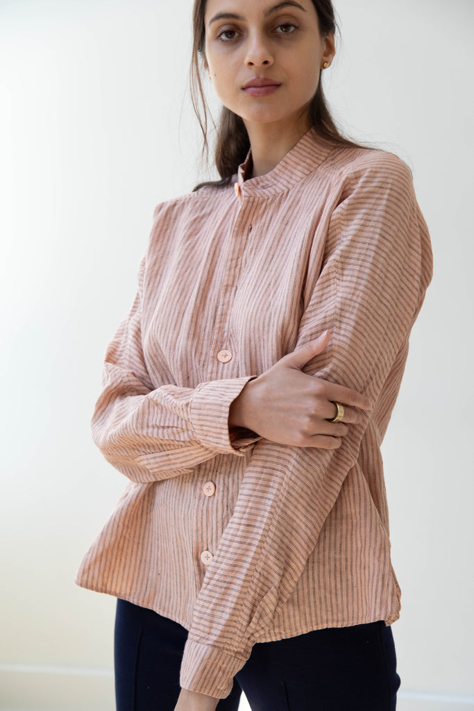 Seventyfive | Long Sleeve Shirt in Blush Linen