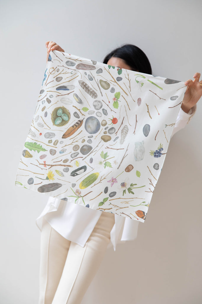 Aseedonclöud Birds Nest Scarf in Cotton Silk