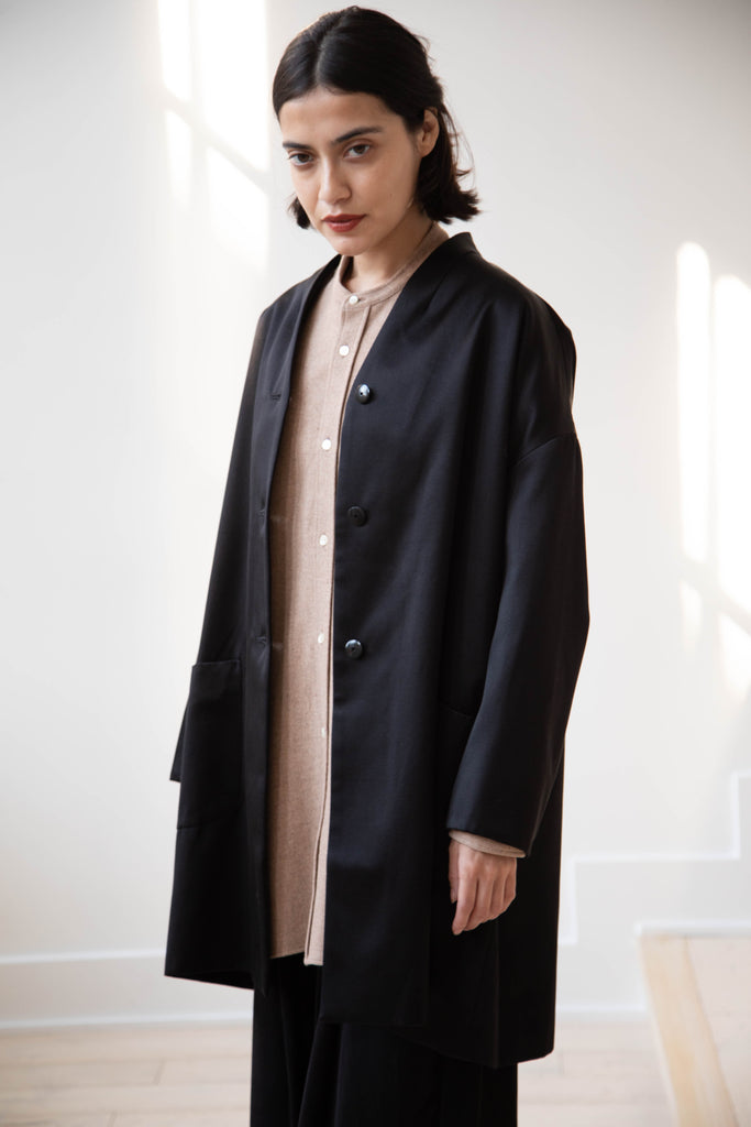 Arts & Science | Robe Cardigan Jacket in Cotton Silk Satin