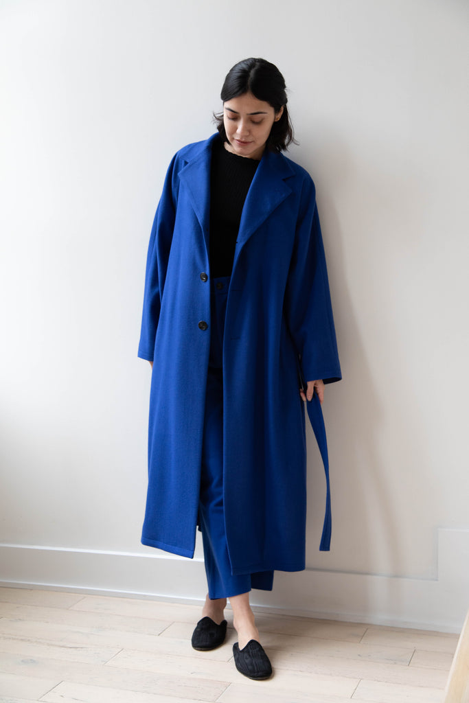 Arts & Science | Drawstring Robe Coat in Blue