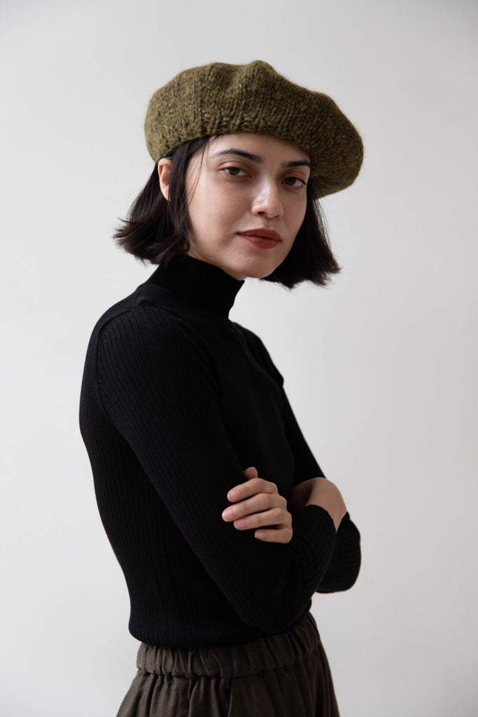 Album di Famiglia | Hand Knit Beret in Olive