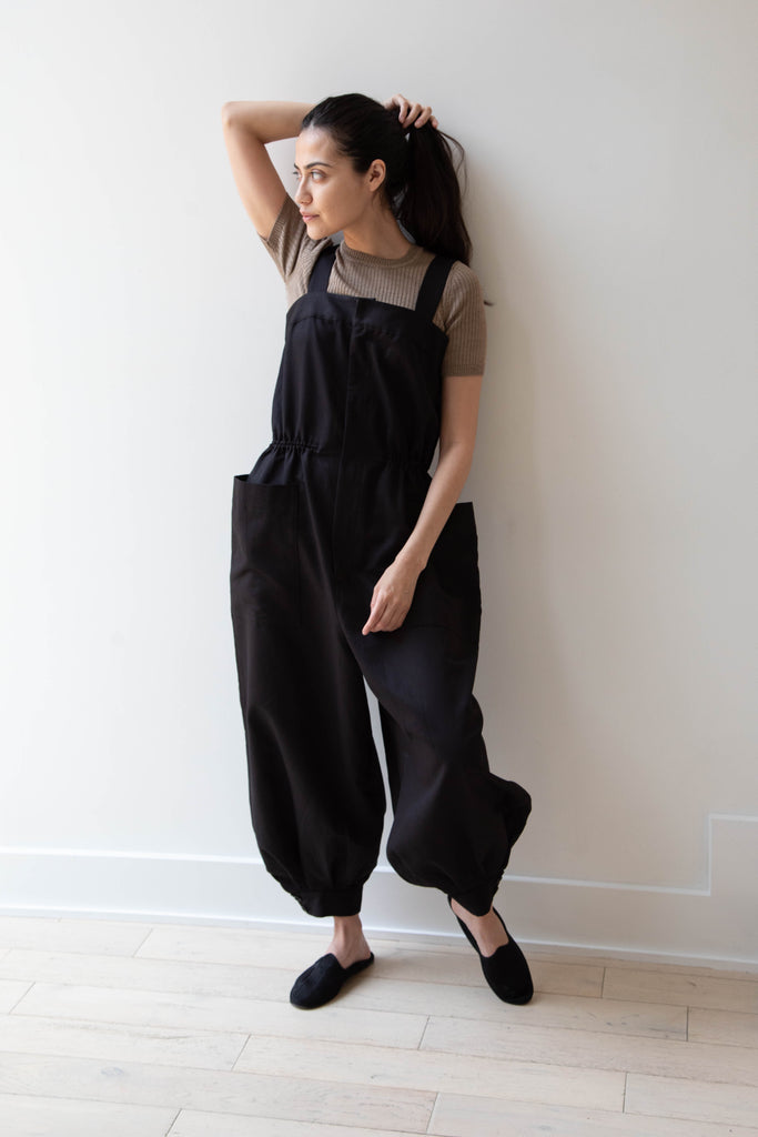 Tenne Handcrafted Modern | Hem Cuff Jumpsuit in Black