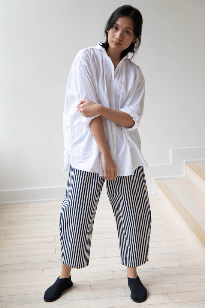 Apuntob | Striped Classic Trouser in Blue & White