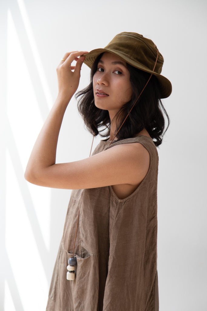 The Backward Vendor | Explorer Hat in Olive Suede