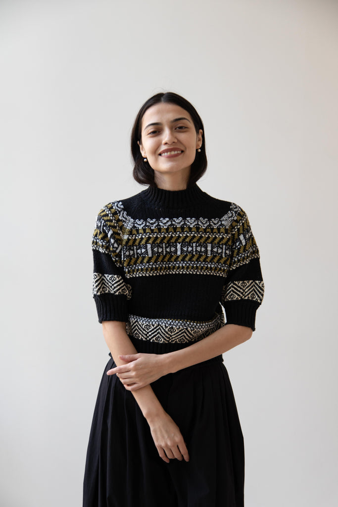 Aseedonclöud | Family Traditions Knit Top in Black