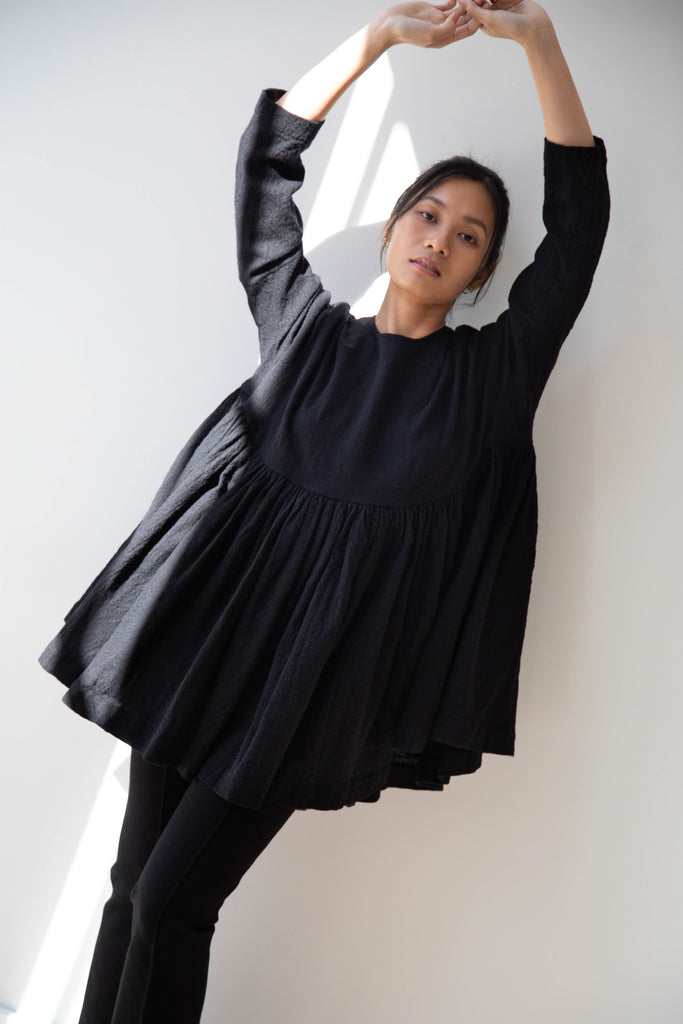 Casey Casey | Pyj Rouch Top in Black Wool