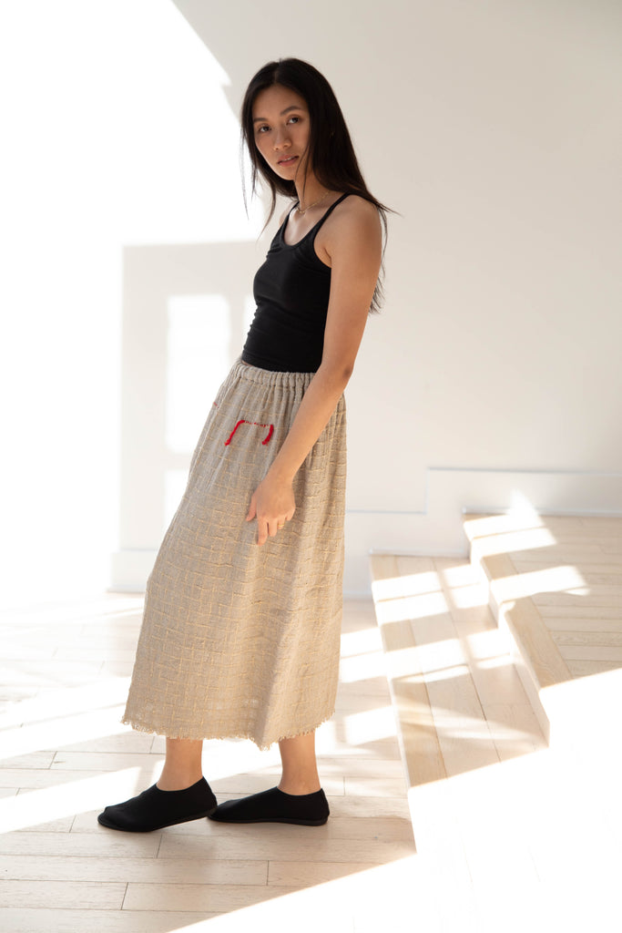 Wright & Doyle | Weavers Skirt in Flax