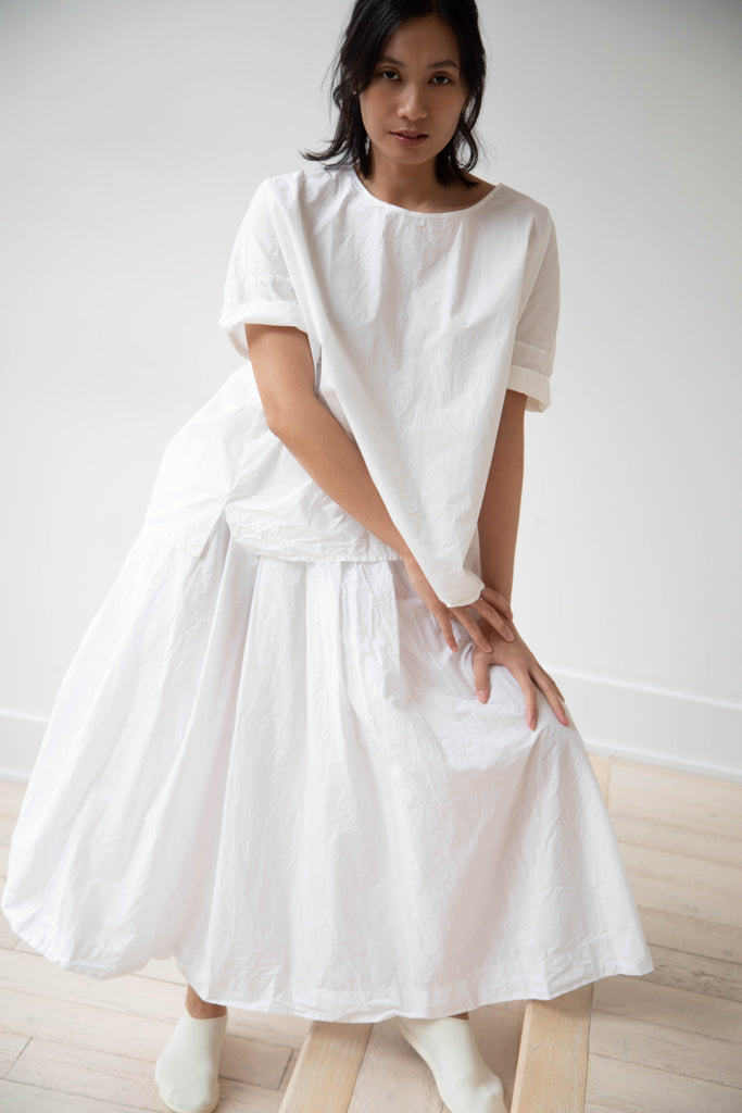 Album di Famiglia | Pleated Long Skirt TC in Milk