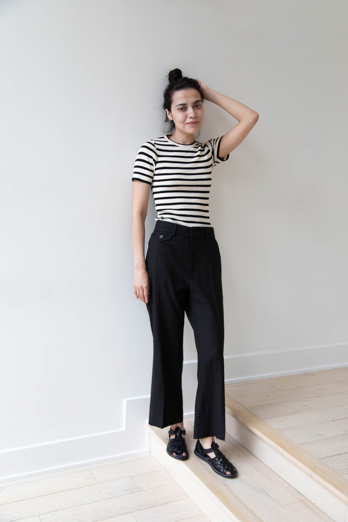 Caron Callahan | Carisi Pant in Black Cotton Linen