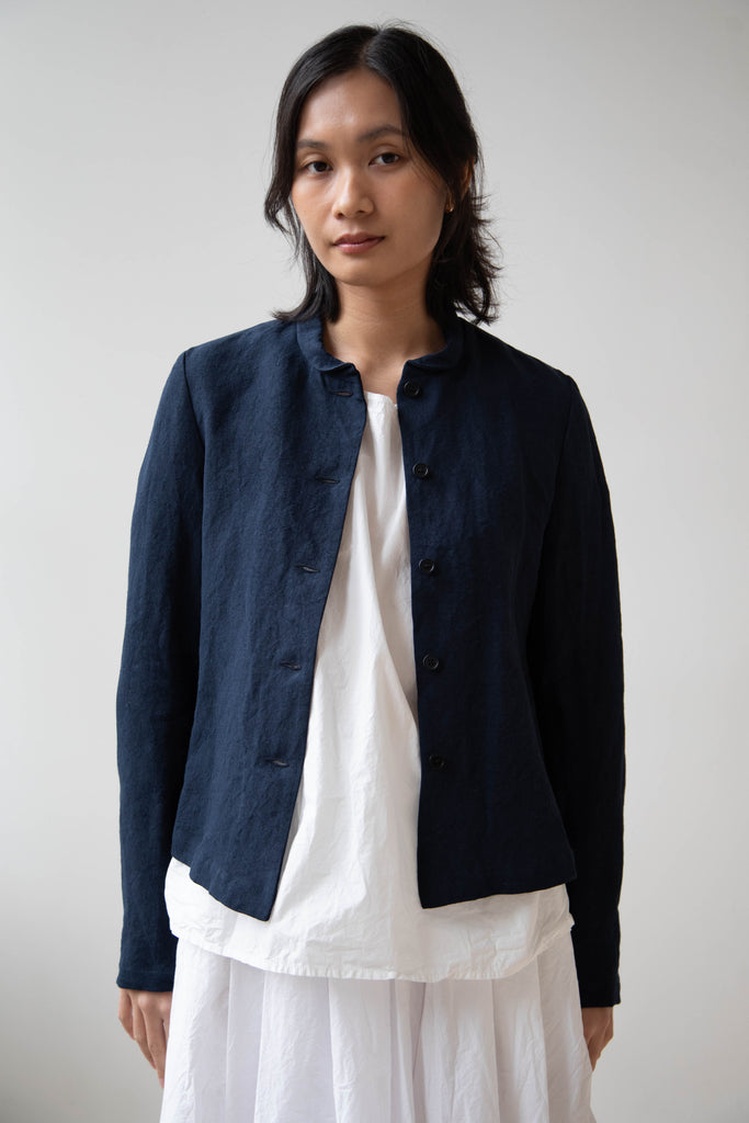 Apuntob | Heavy Linen Jacket in Blue