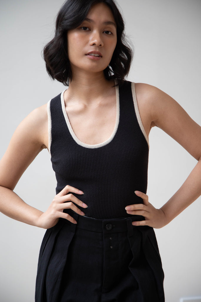Nothing Written | Jina Tank in Black & Ivory