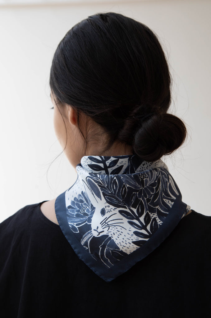 Lettie Briggs | Silk Bandana in Bunnies