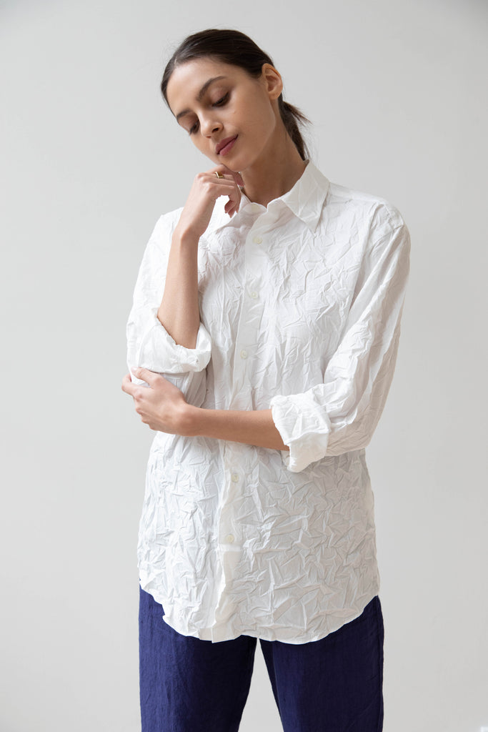 Auralee | Wrinkled Washed Finx Shirt in White